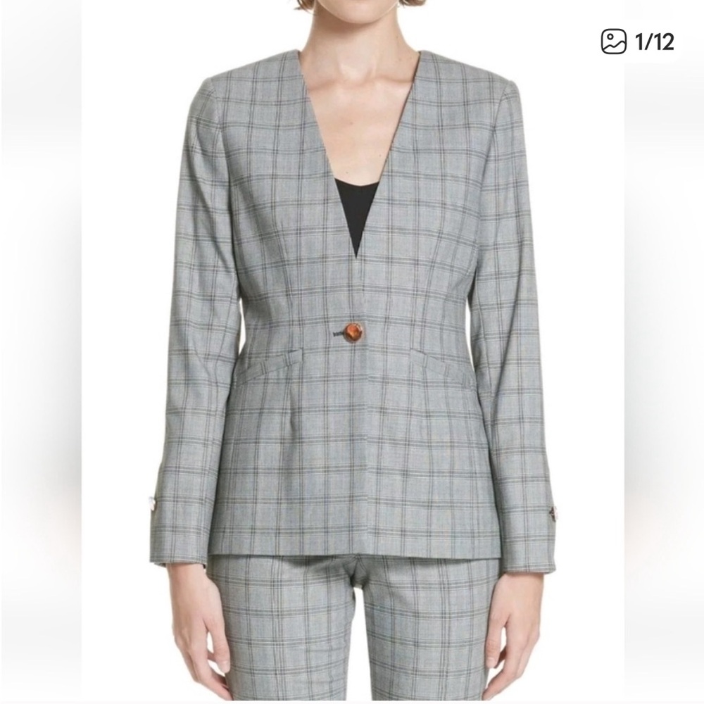 TED BAKER | Women’s Gray Plaid Jacket size 1